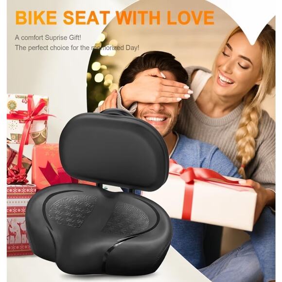 Noseless Bike Seat with Backrest for Men Women-Extra Padding Comfort Wide Bic... - Picture 7 of 7